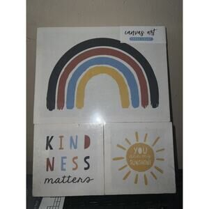 NEW Horizon Group Kindness Matters You Are My Sunshine Canvas Art Three Count